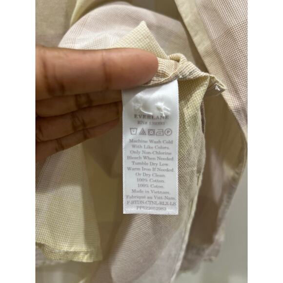Everlane The Relaxed Air Muted Checkered 100% Cotton Shirt Sz 4 - Picture 3 of 4